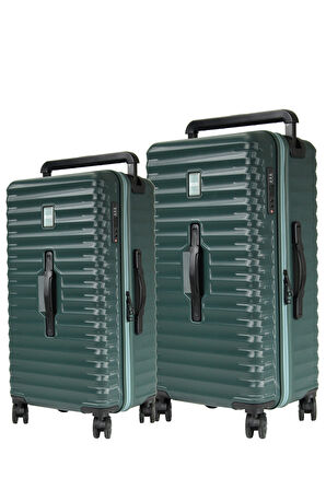 GROUND 10736 PP SANDIK - Büyük + Orta Boy Valiz / Bavul Seti - Yeşil