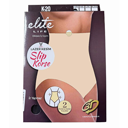 Elite Life 884 K-20 Kadın Lazer Kesim Yüksek Bel Korse Külot
