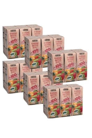 Karışık Meyve Suyu %100 Meyve Suyu Oranı Şeker İlavesiz 36 Adet X 200 ml