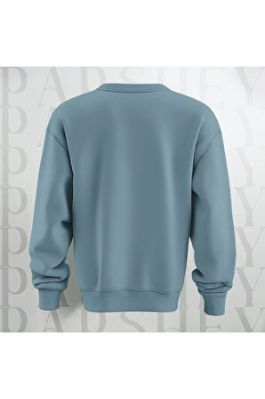 Merry Christmas Desenli Bisiklet Yaka Unisex Oversize Sweatshirt 3 İplik Şardonlu