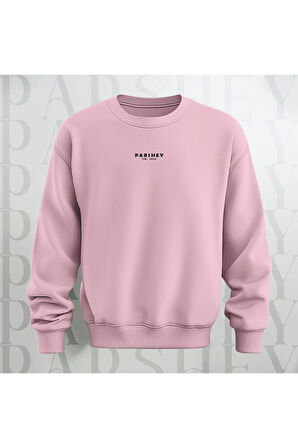 Zengin Teddy Sırt Baskılı Bisiklet Yaka Sweatshirt 3 İplik Şardonlu Oversize Kalıp Unisex