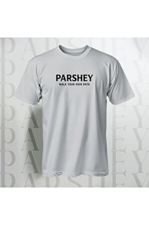 Erkek - Kadın Unisex Parshey Walk Your Own Path Baskılı Bisiklet Yaka %100 Pamuk Oversize T-shirt