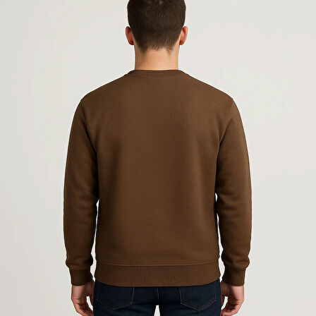 Kadın - Erkek Sweatshirt – Bisiklet Yaka Basic Uzun Kollu Rahat Fit