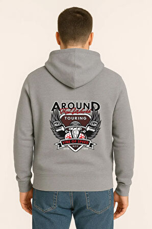 Around The World Touring Baskılı Oversize Hoodie – Vibe of Speed Unisex Kapüşonlu Sweatshirt