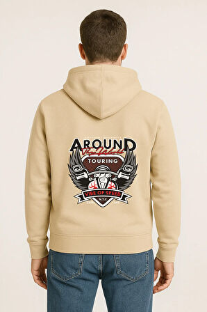 Around The World Touring Baskılı Oversize Hoodie – Vibe of Speed Unisex Kapüşonlu Sweatshirt