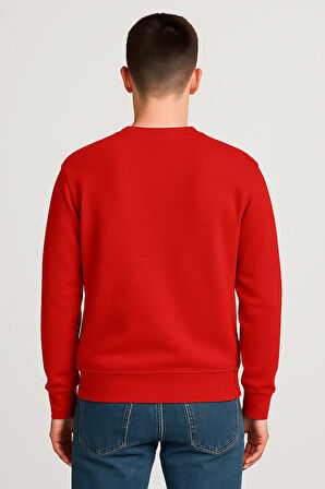 Kadın - Erkek Sweatshirt – Bisiklet Yaka Basic Uzun Kollu Rahat Fit