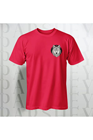 Kurt Desenli Unisex Yarım Kollu Bisiklet Yaka %100 Pamuk Oversize T-shirt