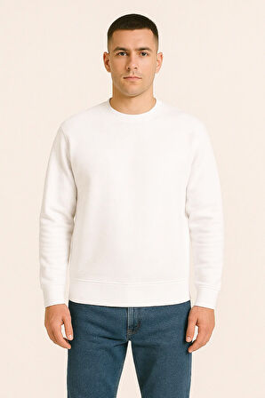 Kadın - Erkek Sweatshirt – Bisiklet Yaka Basic Uzun Kollu Rahat Fit