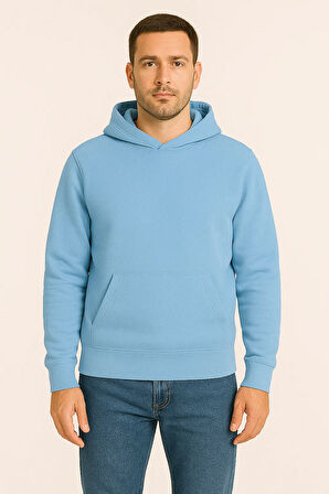 Erkek - Kadın Basic Kapüşonlu Sweatshirt - Oversize Rahat Kalıp Hoodie