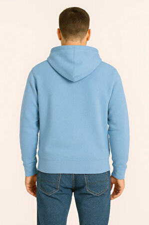 Erkek - Kadın Basic Kapüşonlu Sweatshirt - Oversize Rahat Kalıp Hoodie