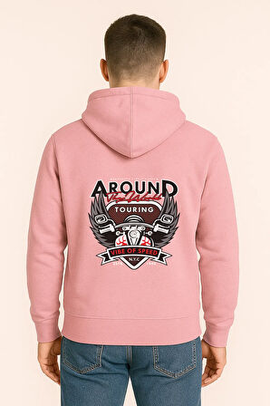 Around The World Touring Baskılı Oversize Hoodie – Vibe of Speed Unisex Kapüşonlu Sweatshirt