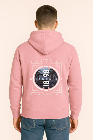 Unisex Oversize Hoodie – Beachside Stay Cool Yaz Baskılı Unisex Kapüşonlu Sweatshirt