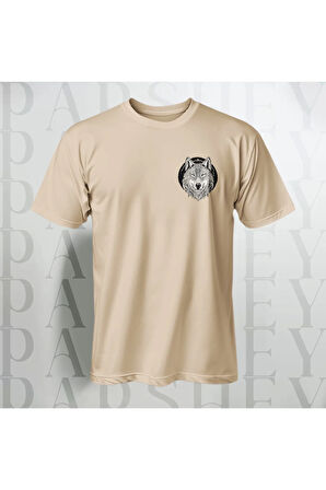 Kurt Desenli Unisex Yarım Kollu Bisiklet Yaka %100 Pamuk Oversize T-shirt