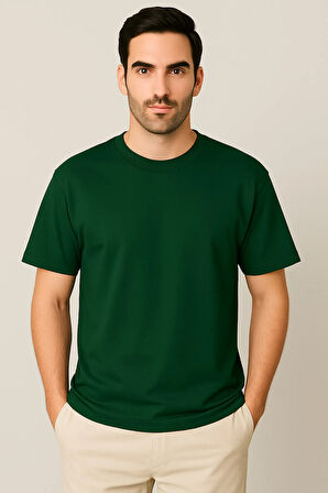 Oversize Unisex Yarım Kollu Bisiklet Yaka %100 Pamuk Baskısız T-shirt