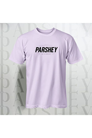 Erkek - Kadın Oversize Parshey Baskılı T-Shirt Yarım Kollu Bisiklet Yaka %100 Pamuk