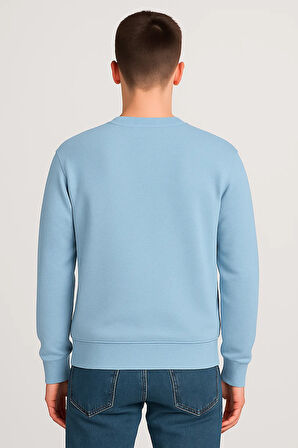 Kadın - Erkek Sweatshirt – Bisiklet Yaka Basic Uzun Kollu Rahat Fit