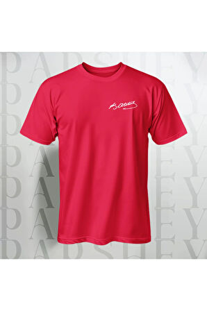 Mustafa Kemal Atatürk İmzalı Oversize Siyah Yarım Kollu %100 Pamuk T-shirt