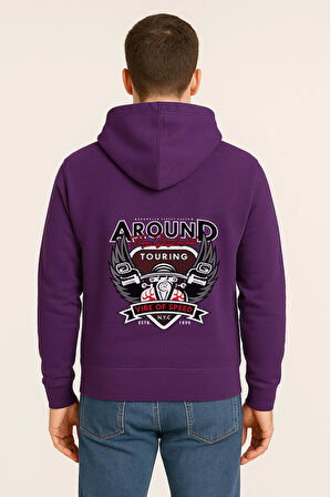 Around The World Touring Baskılı Oversize Hoodie – Vibe of Speed Unisex Kapüşonlu Sweatshirt