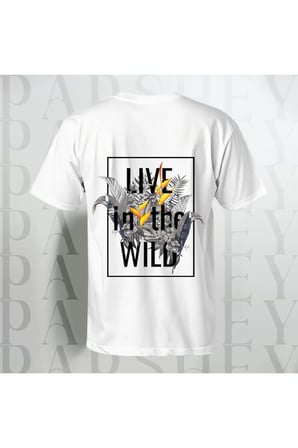 Live in the Wild Baskılı Unisex Yarım Kollu Bisiklet Yaka %100 Pamuk Oversize T-shirt