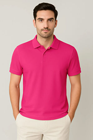 Regular Fit %100 Pamuk Polo Yaka Yarım Kollu Basic T-Shirt