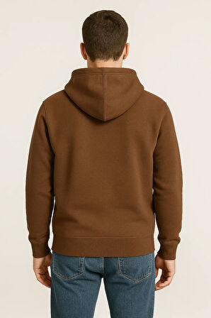 Erkek - Kadın Basic Kapüşonlu Sweatshirt - Oversize Rahat Kalıp Hoodie