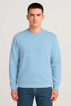 Kadın - Erkek Sweatshirt – Bisiklet Yaka Basic Uzun Kollu Rahat Fit