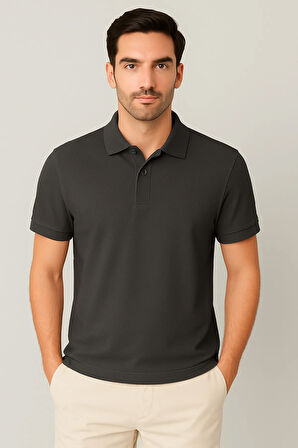 Regular Fit %100 Pamuk Polo Yaka Yarım Kollu Basic T-Shirt