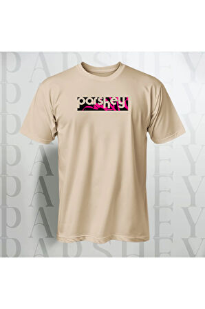 Erkek - Kadın Unisex PARSHEY Pink Street Logo Baskılı Bisiklet Yaka %100 Pamuk Oversize T-shirt