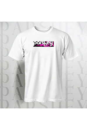 Erkek - Kadın Unisex PARSHEY Pink Street Logo Baskılı Bisiklet Yaka %100 Pamuk Oversize T-shirt