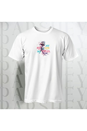 My Life My Rules Baskılı Unisex Yarım Kollu Bisiklet Yaka %100 Pamuk Oversize T-shirt