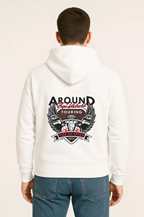 Around The World Touring Baskılı Oversize Hoodie – Vibe of Speed Unisex Kapüşonlu Sweatshirt