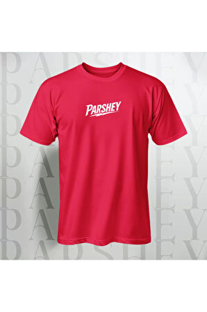 Erkek - Kadın Unisex Parshey Baskılı Yarım Kollu Bisiklet Yaka %100 Pamuk Oversize T-shirt