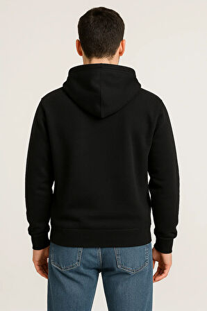 Erkek - Kadın Basic Kapüşonlu Sweatshirt - Oversize Rahat Kalıp Hoodie
