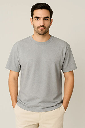 Oversize Unisex Yarım Kollu Bisiklet Yaka %100 Pamuk Baskısız T-shirt