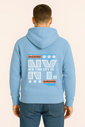 NYC Bronx Baskılı Oversize Hoodie – Unisex Kapüşonlu Sweatshirt