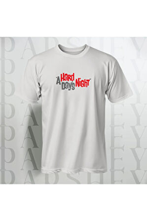 A Hard Night Baskılı Unisex Yarım Kollu Bisiklet Yaka %100 Pamuk Oversize T-shirt