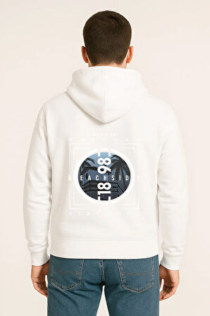 Unisex Oversize Hoodie – Beachside Stay Cool Yaz Baskılı Unisex Kapüşonlu Sweatshirt