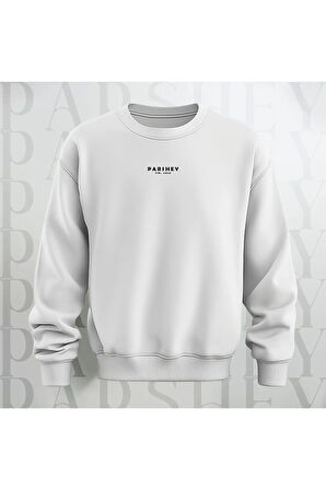 New York Şehir Temalı Sırt Baskılı Oversize Bisiklet Yaka Sweatshirt 3 İplik Şardonlu