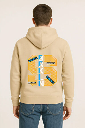 BRKLN Urban Baskılı Oversize Hoodie – Unisex Brooklyn Tasarım Kapüşonlu Sweatshirt