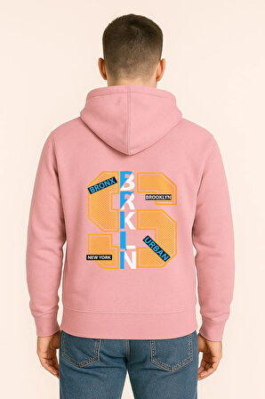 BRKLN Urban Baskılı Oversize Hoodie – Unisex Brooklyn Tasarım Kapüşonlu Sweatshirt