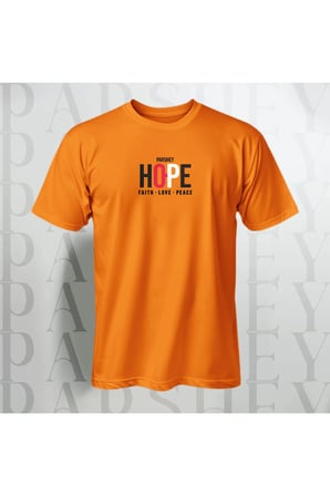 Erkek - Kadın Unisex HOPE Baskılı Yarım Kollu Bisiklet Yaka %100 Pamuk Oversize T-shirt