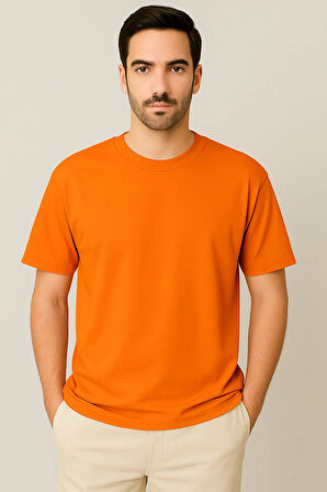 Oversize Unisex Yarım Kollu Bisiklet Yaka %100 Pamuk Baskısız T-shirt