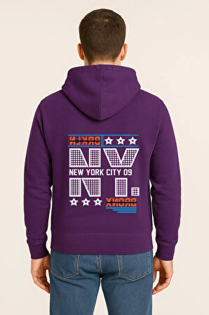 NYC Bronx Baskılı Oversize Hoodie – Unisex Kapüşonlu Sweatshirt