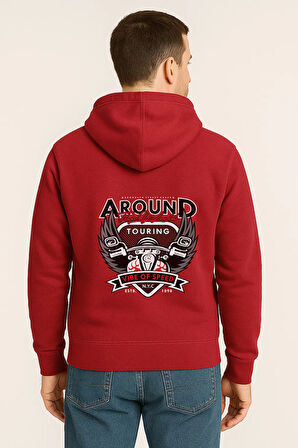 Around The World Touring Baskılı Oversize Hoodie – Vibe of Speed Unisex Kapüşonlu Sweatshirt