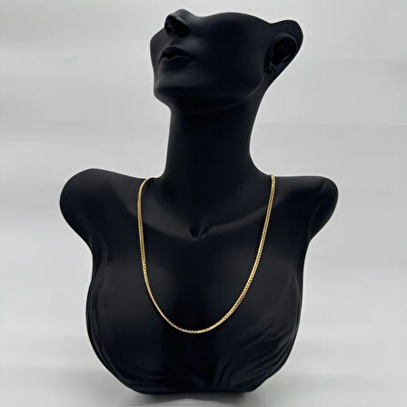 Çelik Zincir Unisex Gold Kolye 60 Cm - Gold