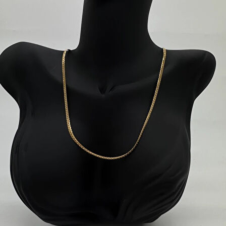 Çelik Zincir Unisex Gold Kolye 60 Cm - Gold