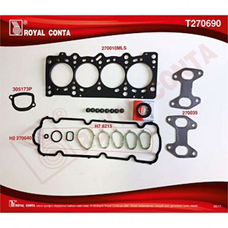 Fiat Ust Takım Contası Raınz Keceli / Subap Lastıklı Palıo 1,2 8v Ym - Royal T270690