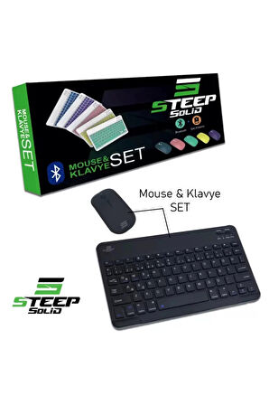 Steep Solid Magic Siyah Şarjlı Bluetooth Klavye Mouse Set