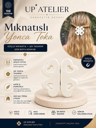 Mıknatıs Kemik Opak Beyaz Yonca Toka 6cm