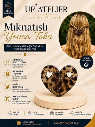 Mıknatıs Kemik Kahverengi Yonca Toka 6cm